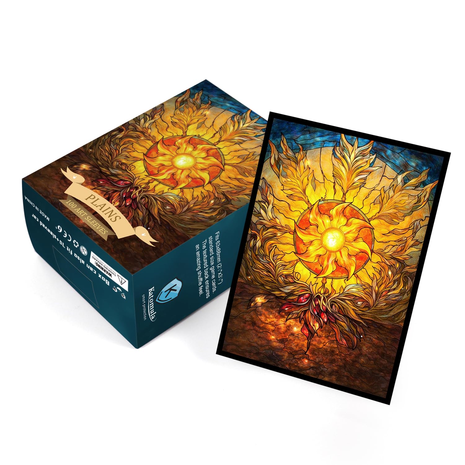 Amazon.com: Katomula 100 MTG Card Sleeves with 100 Inner Sleeves, Textured  Back Art, Fit Standard Size Cards