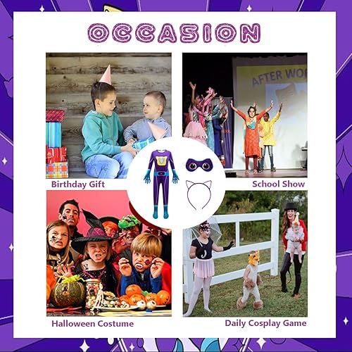 Miniatura 5 de AGRIBAZAAR Disfraz de cosplay de gatitos lindos para niños con máscara y diadema, 3-10 años