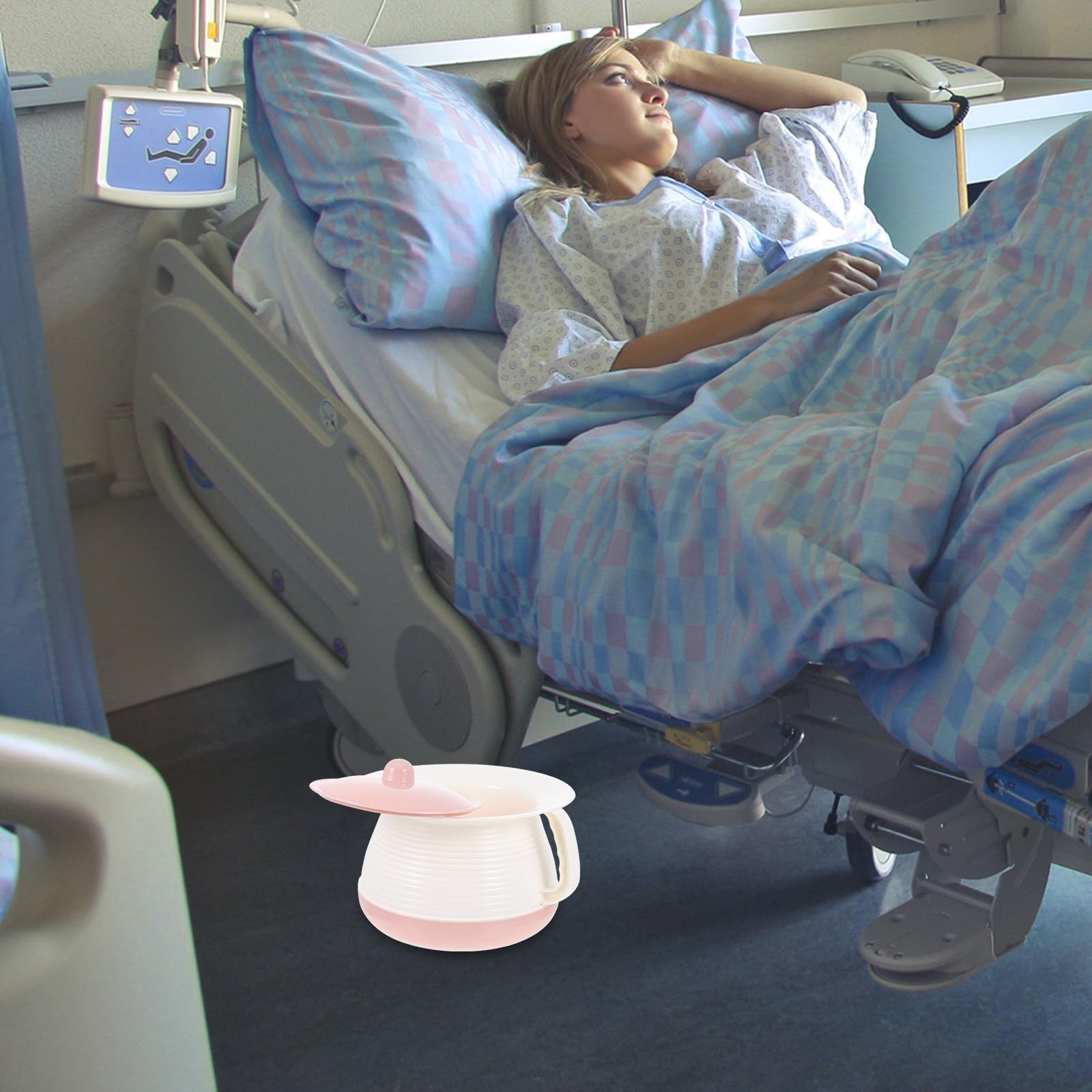 Orinal de viaje portátil para personas mayores y niños, fácil de limpiar, plástico duradero, ideal para uso doméstico y exterior, conveniente solución nocturna, diseño a prueba de fugas