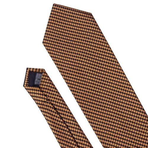 Mens Ties 100% Silk Jacquard Woven Brown Silk Ties For Men Hankerchief Cufflinks Neck Tie Set (Color : A, Size : One Size) #TOP6