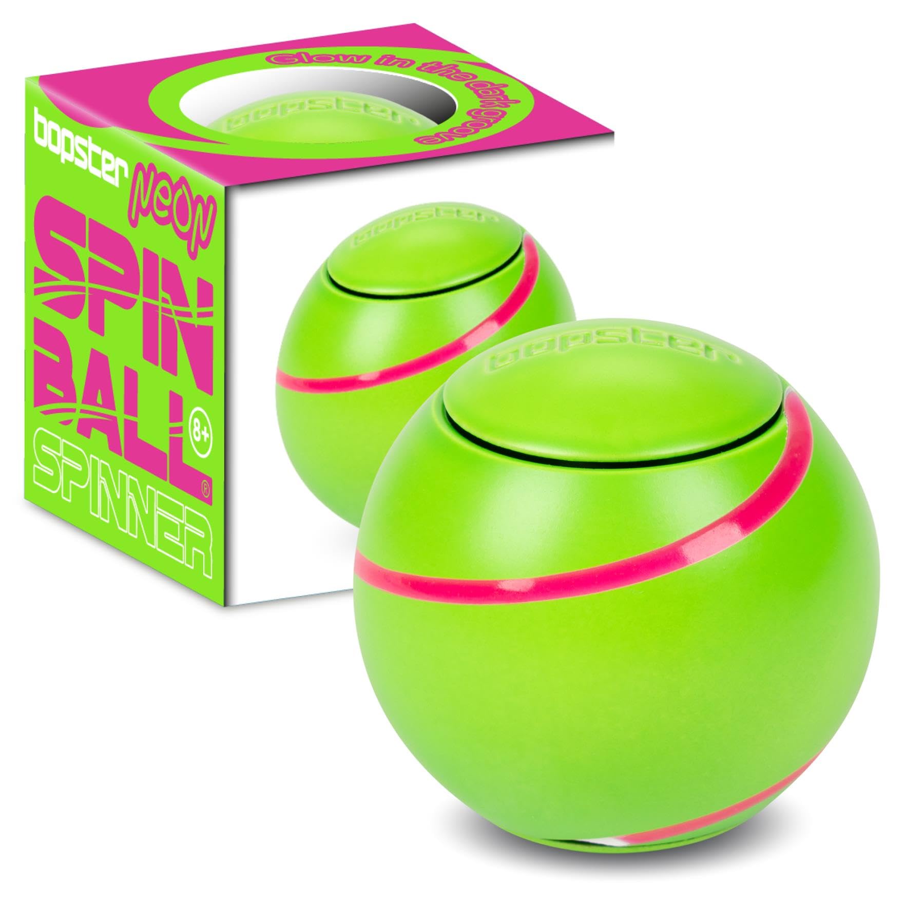 bopster Fidget Toy Spin Ball - Neon Green - Luminous Sensory Desk Toy