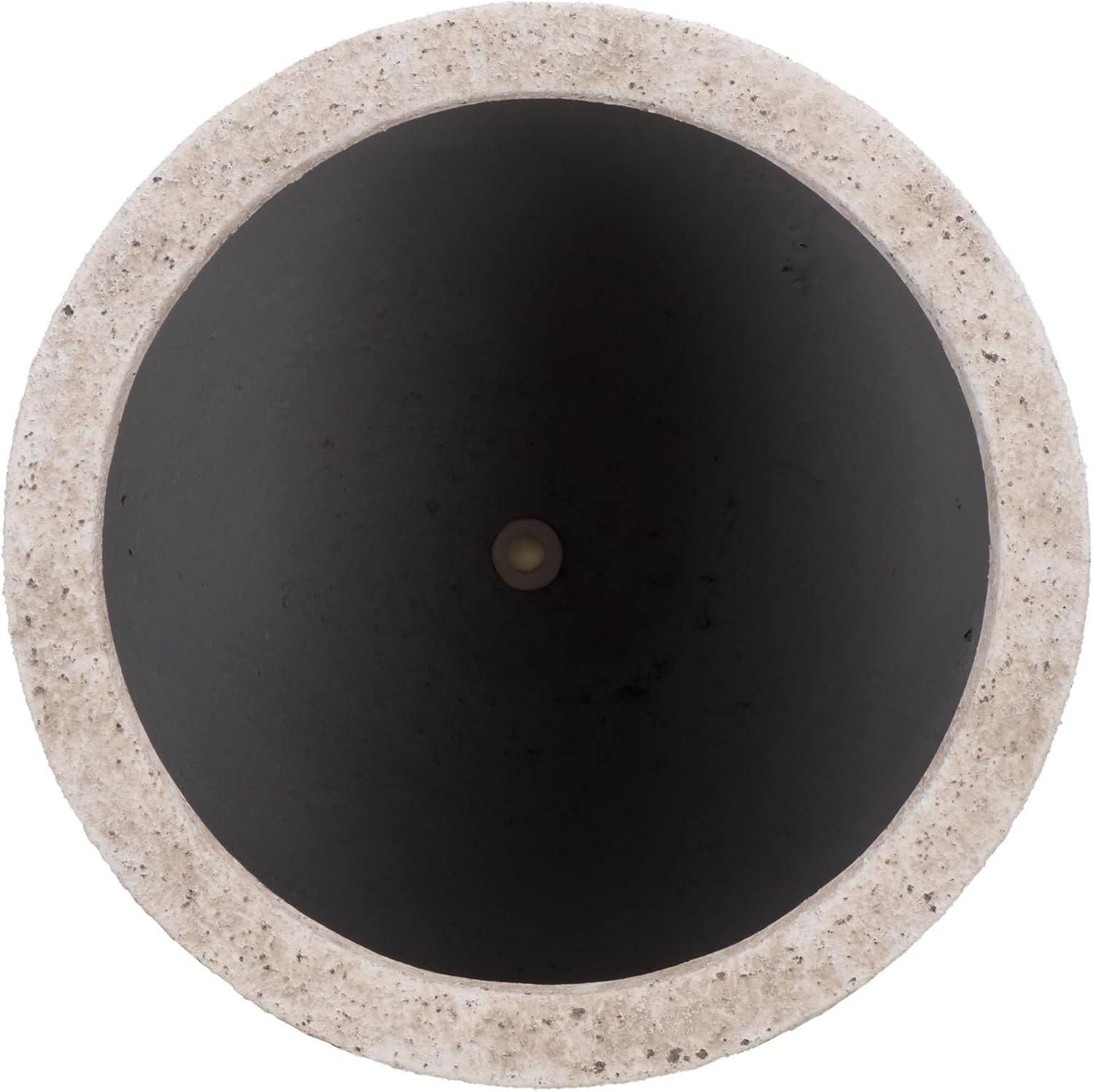 SAFAVIEH Outdoor - Ella Planter Pot with Drainage - Antique White Ficonstone Cement - Weather Resistant - Ideal for Patio, Garden, Backyard, 14.2" Wx 14.2" D x 18.1" H (PAT1549B)
