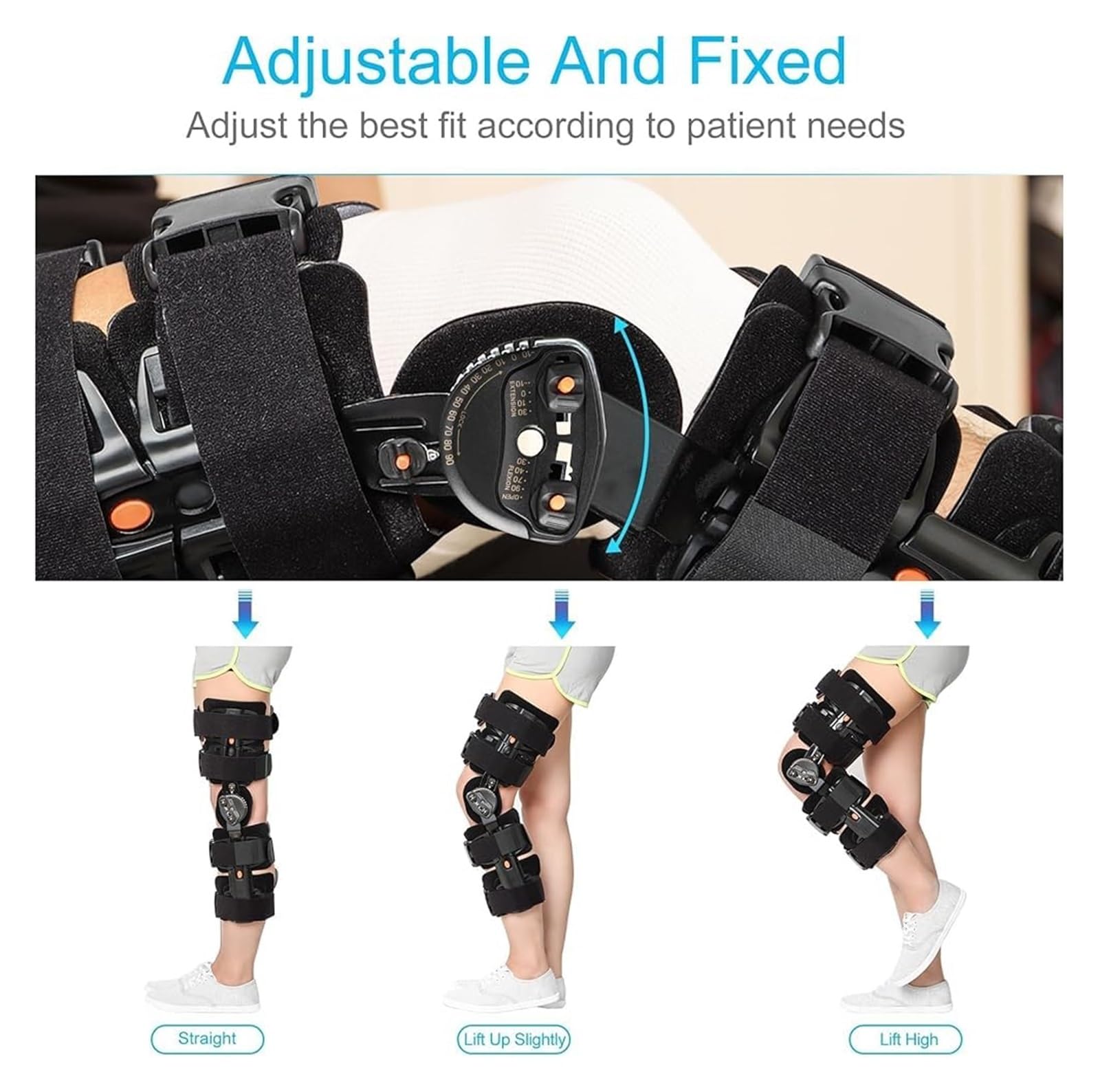 Rodillera Bisagras，Poste OP Inmovilizador Rodilla - Soporte para Lesiones de LCA/LCP, Menisco, Artrosis y Postoperatorio - Estabilizador Deportivo Unisex