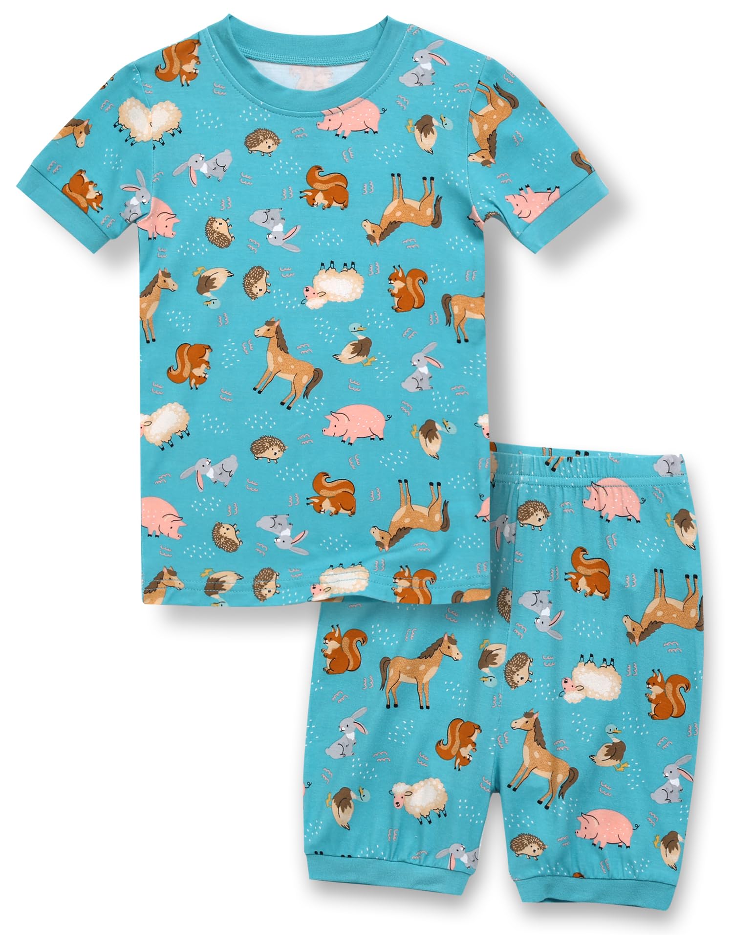 Vaenait Toddler Girls Boys Kids Girls Boys Animal Flower Patern Sleepwear Pajamas Summer Viscose Pjs