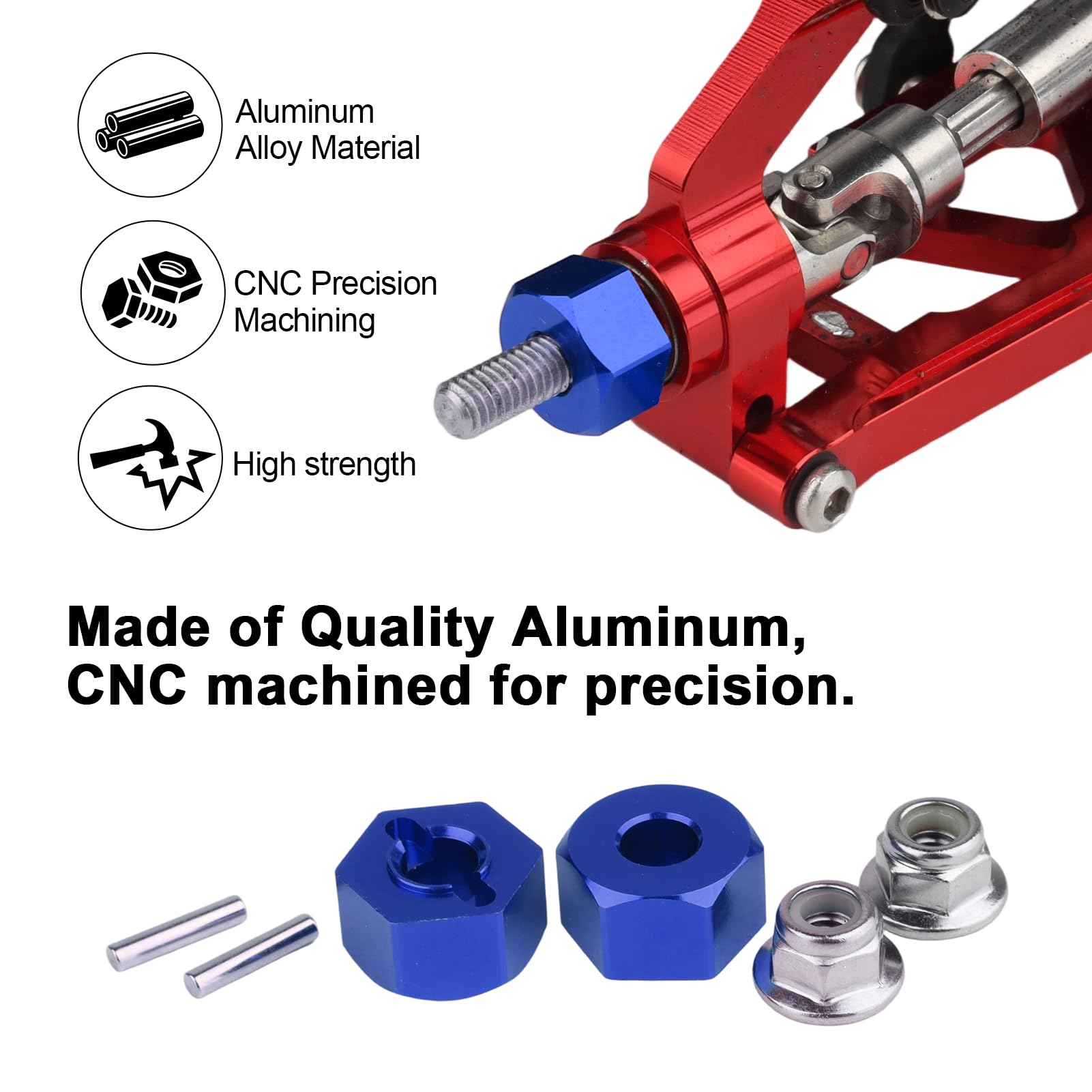 Amazon.com: Hobbypark Aluminum 12mm Hex Wheel Hubs(4) & Flanged M4
