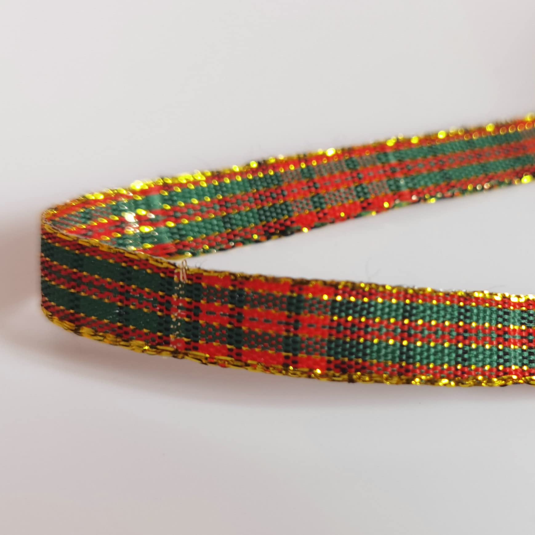 Cinta de cuadros de búfalo de Navidad rojo y verde, 25 yardas para manualidades (3/8 pulgadas, rojo y verde)