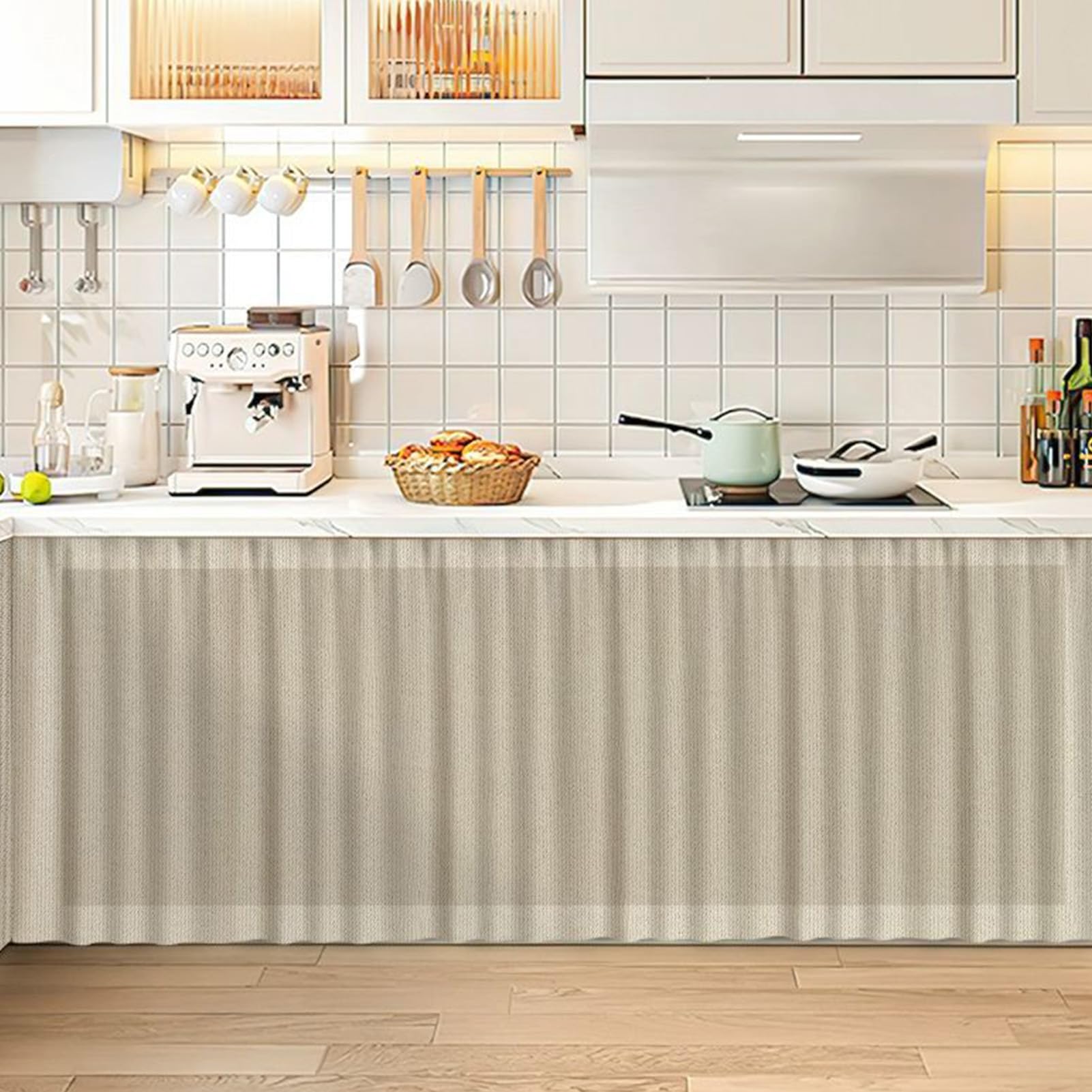 WIQUYBML Striped Sink Skirt for Bathroom & Kitchen 70x80cm Cabinet Drape Under Privacy Cover Classroom Home Décor Stylish Ains Easy to Clean