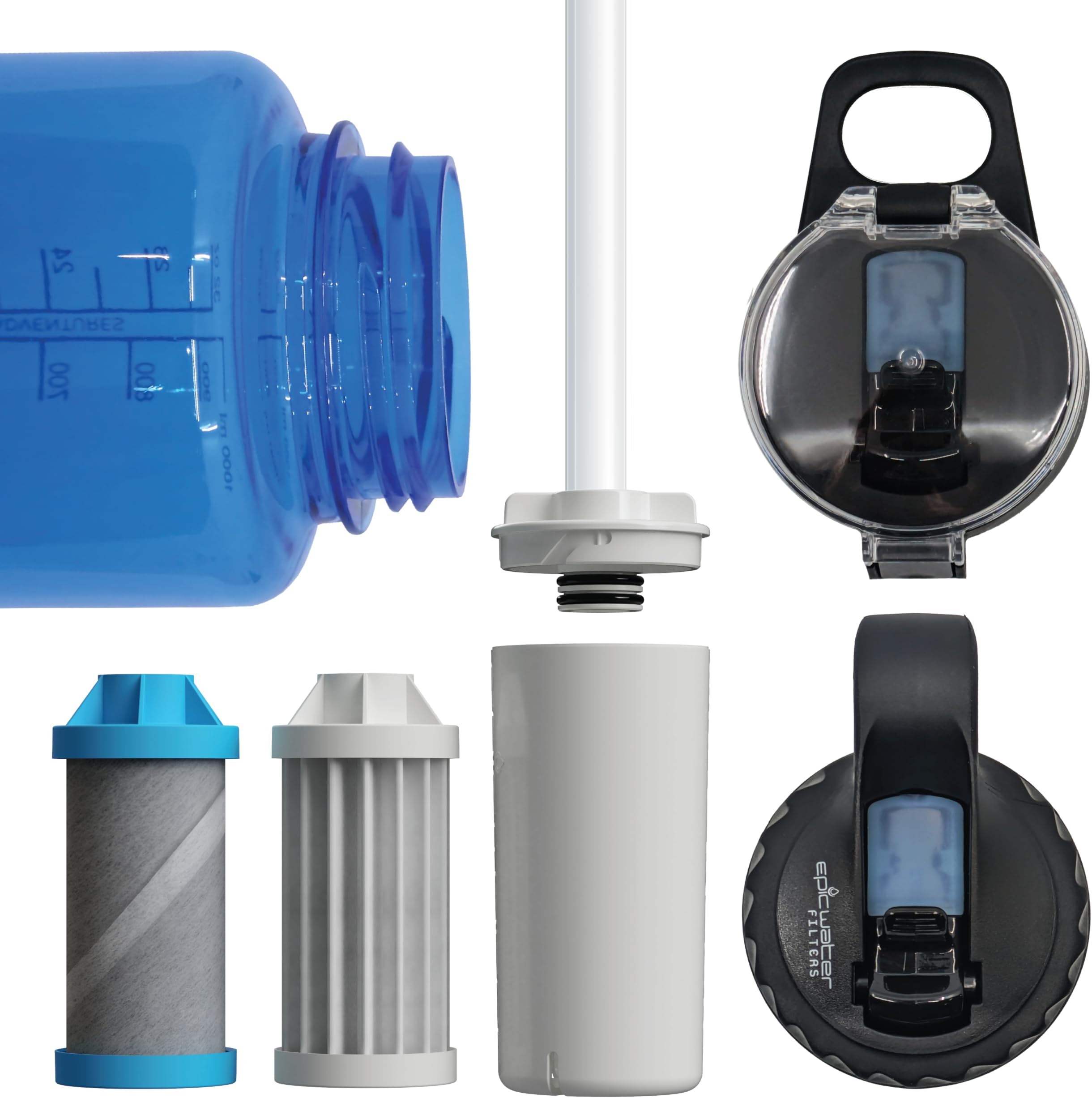 Epic Water Filters The Answer | Water Bottle Filter System Compatible with Hydro Flask/Yeti/Iron Flask/Simple Modern/Hydro Cell | USA Made Filter Removes 99.9% of Tap Water Contaminants