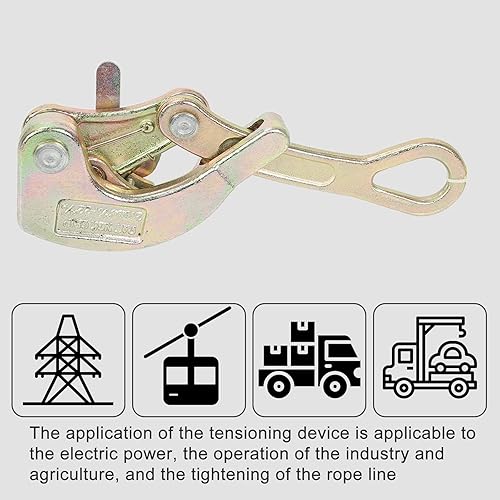 Miniatura 5 de Herramienta de extractor de cable de acero de agarre de cable de 2 toneladas para cuerda de alambre, tirando de 4408 libras