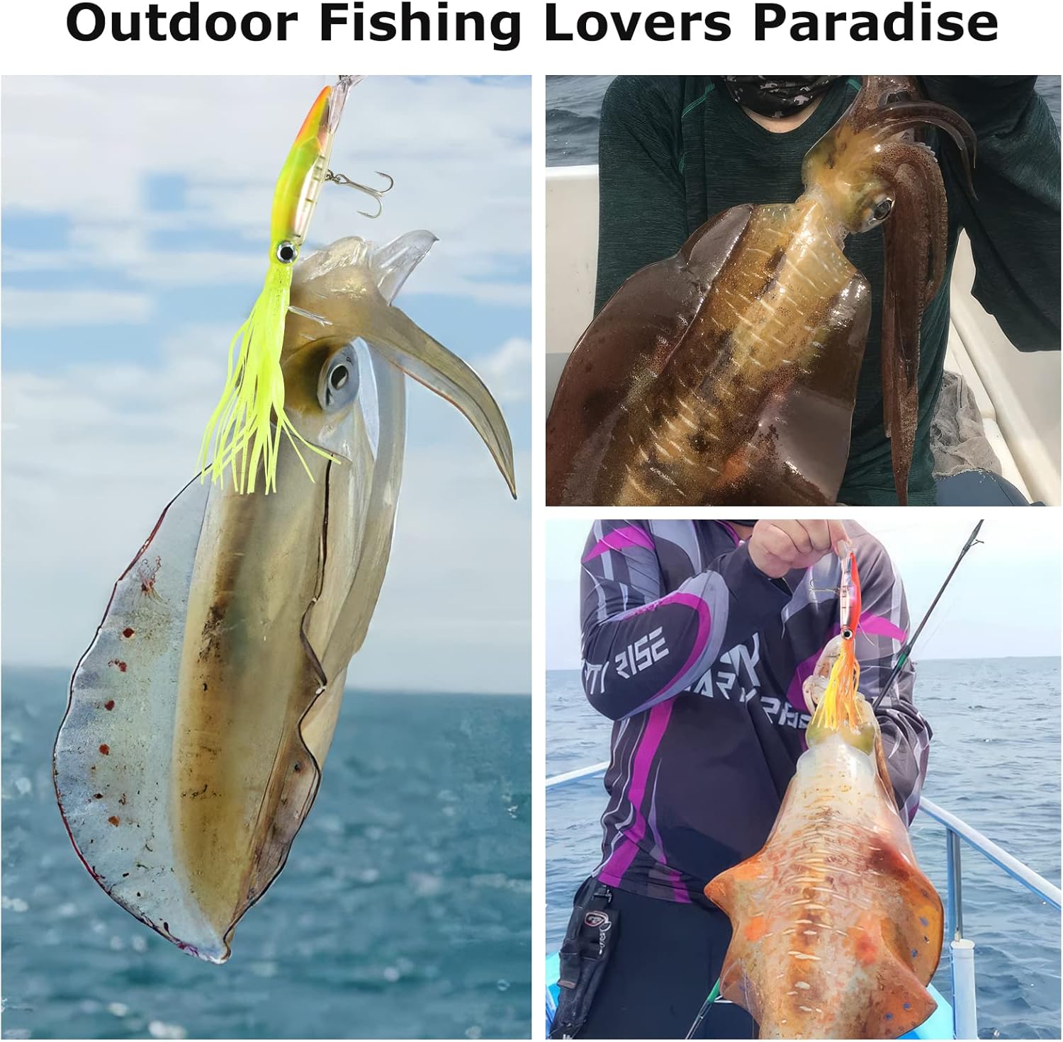 Goture 2pcs Fishing Squid Lures Soft Luminous Octopus Trolling Saltwater Bait with Hook Octopus Jig