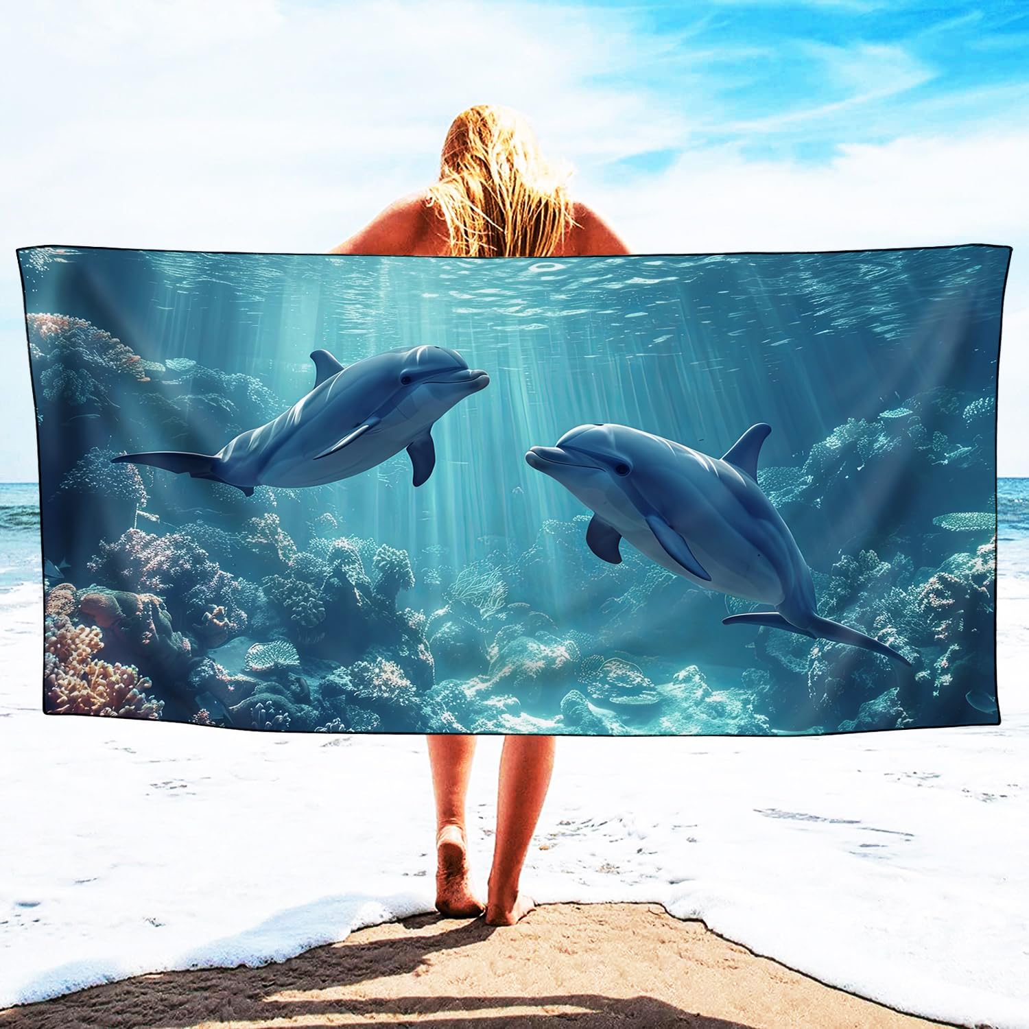 Serviette de plage en microfibre anti-sable - Serviette de plage légère