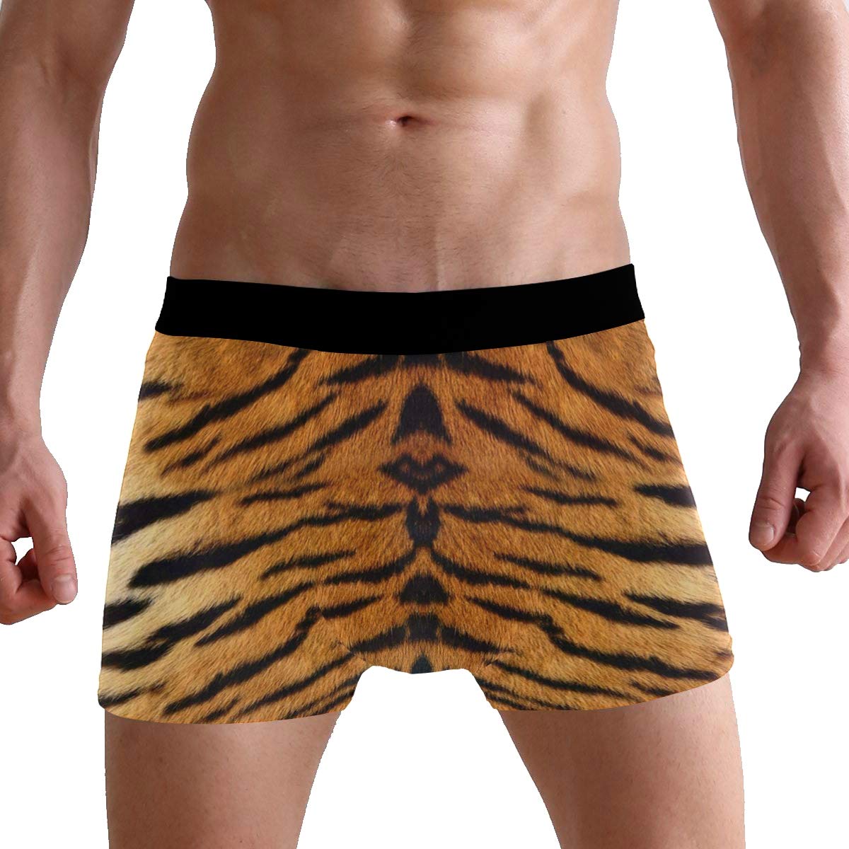 PUXUQU Mens Boxers Shorts Tropical Animal Tiger Print Boxer Briefs Underwear for Men Boy