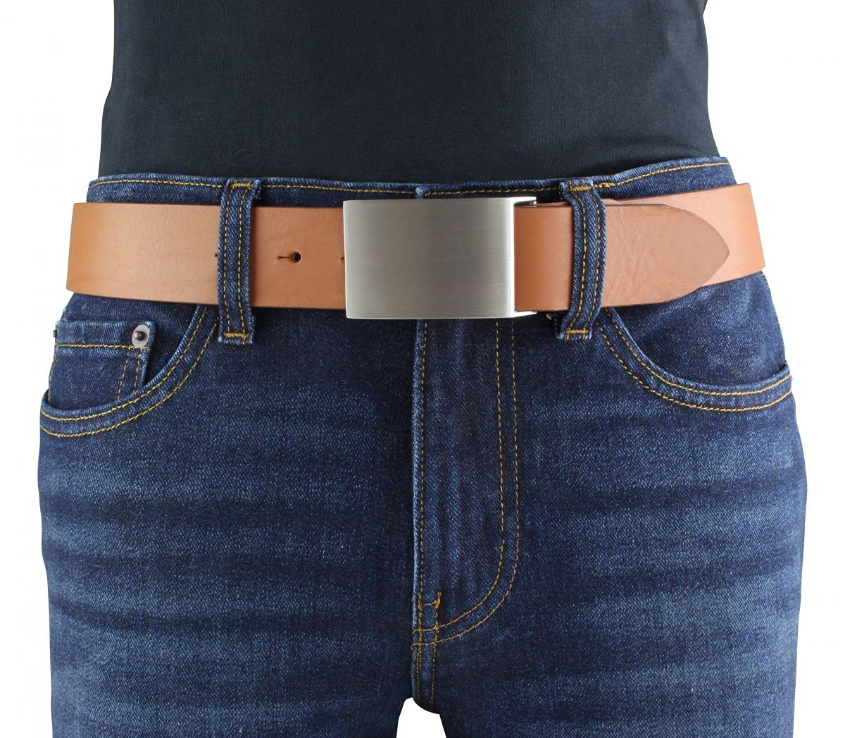 BELTINGER Gürtel aus Vollrindleder 4,0 cm | Jeans-Gürtel für Herren 40mm | Jeansgürtel mit Koppel