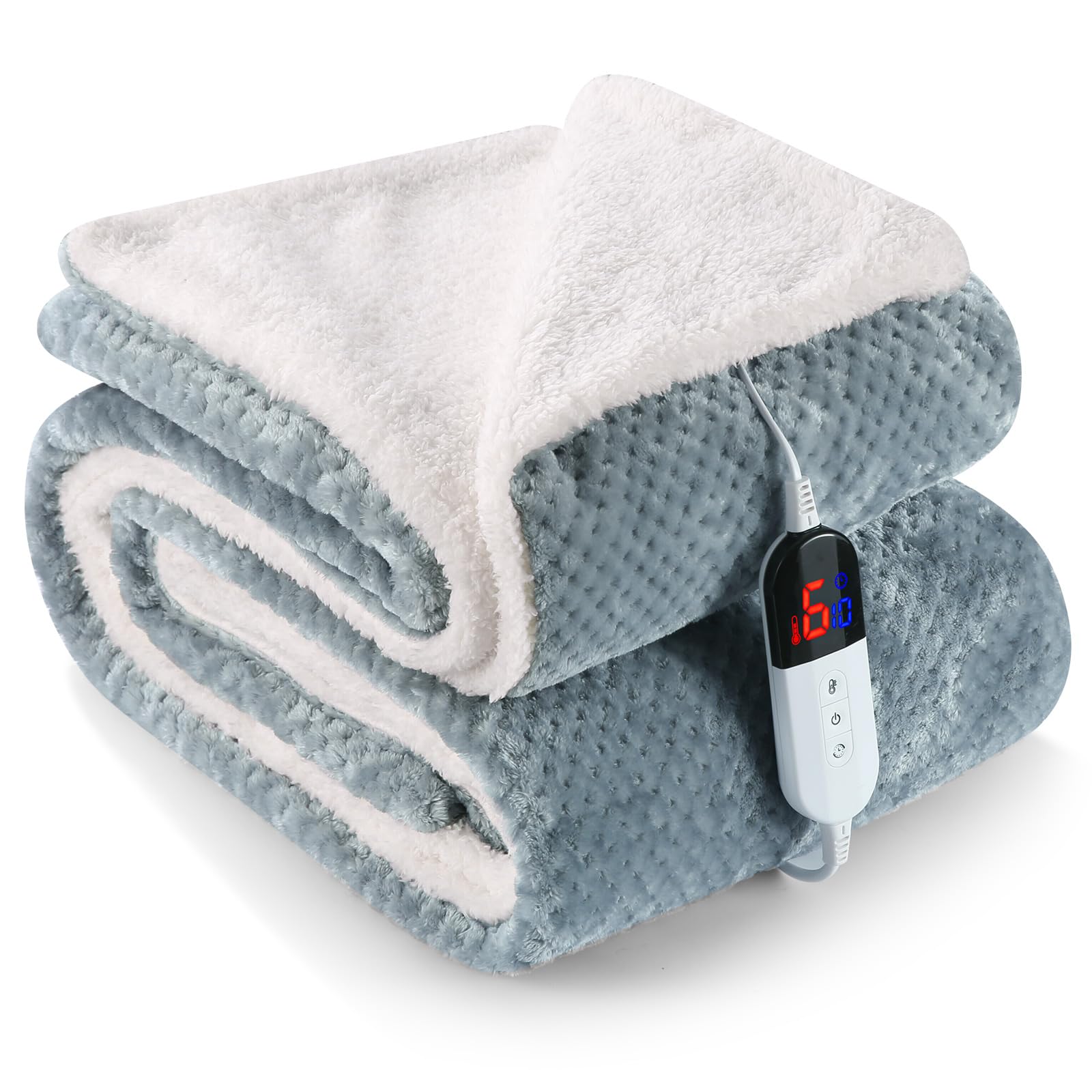 CURECURE Electric Heated Throw Blanket 180x130cm with Honeycomb Pattern