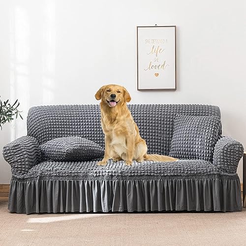 LiveGo Funda universal para sofá, 1 pieza, funda de sofá con falda para cojín de 1, 2, 3 plazas, duradera, lavable, de alta elasticidad, protector disponible en Yaxa Guatemala