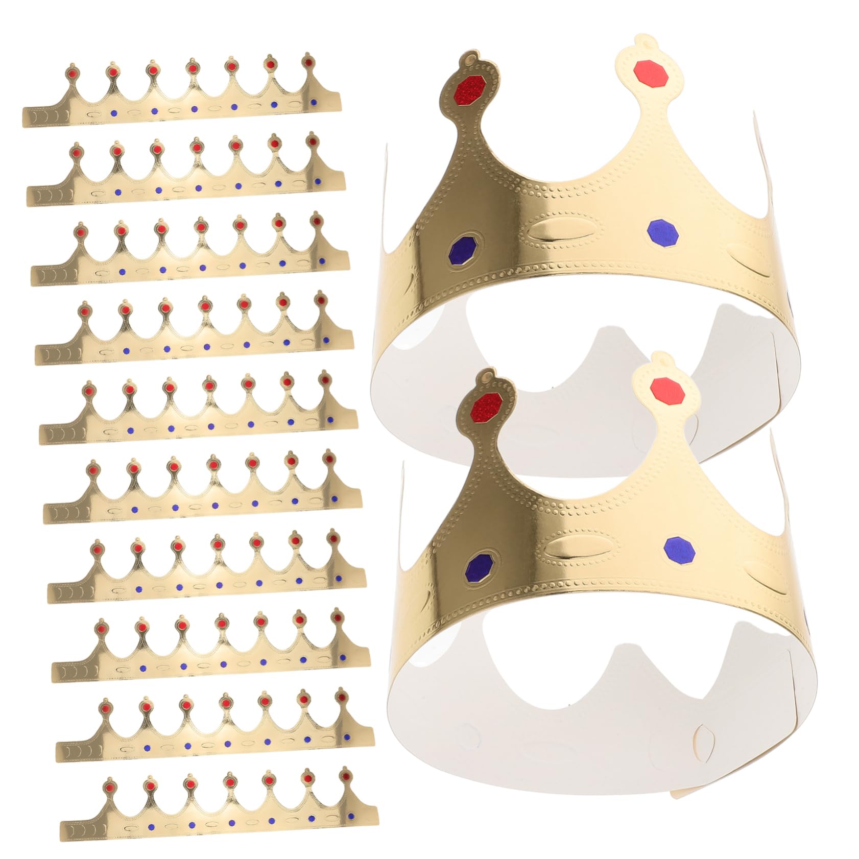 BESTonZON Corona de Cumpleaños Infantil de Papel Dorado 50 Piezas | Diseño en Relieve Grueso, Acabado Tridimensional, para Fiestas de Niños y Adultos