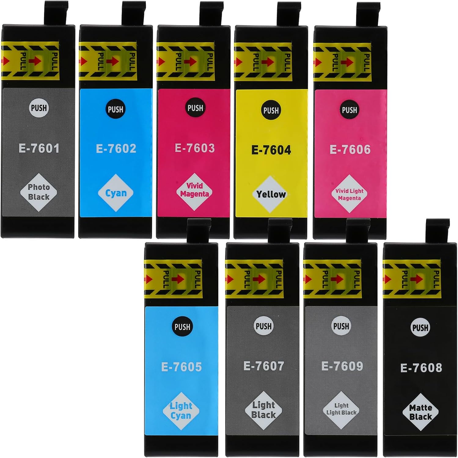T760 Remanufactured 760 T760 Ink Cartridges (T7601 T7602 T7603 T7604 T7605 T7606 T7607 T7608 T7609 Ink Set) for Surecolor P600 SC-P600 Wide Format Printer Inkjet Printer (9P C Y M LC MB LB PB LM LLB)