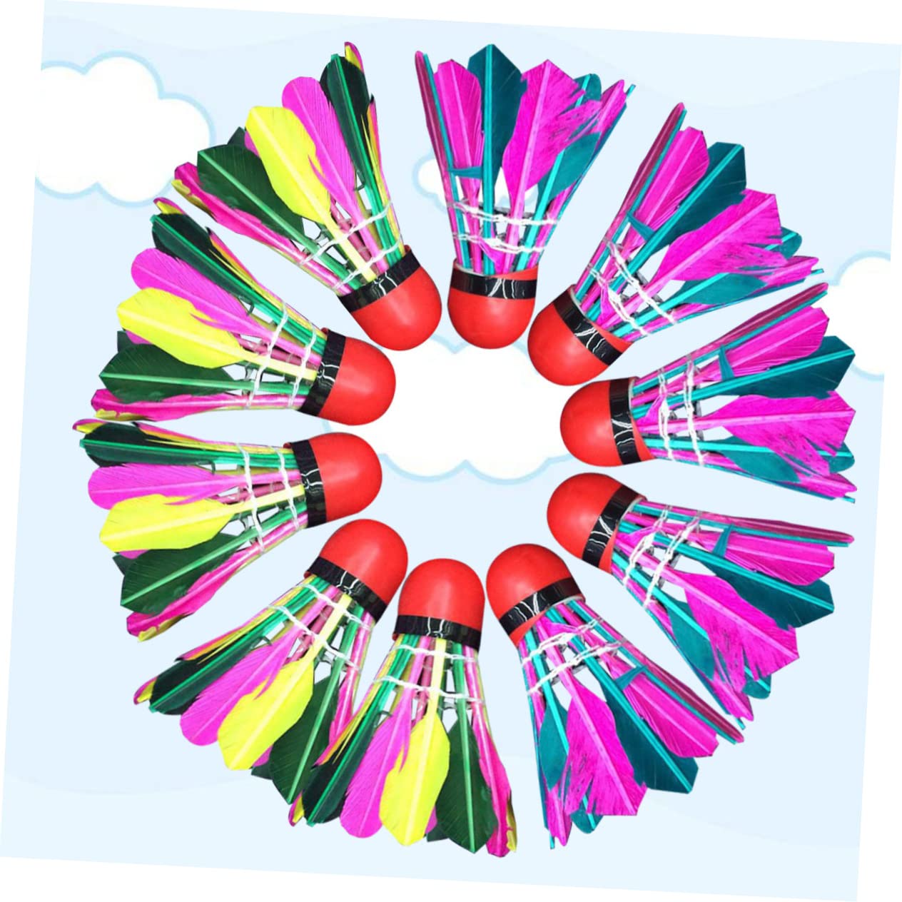 Yardwe Leggero Kidle Badminton Tappi Sughero Colorato