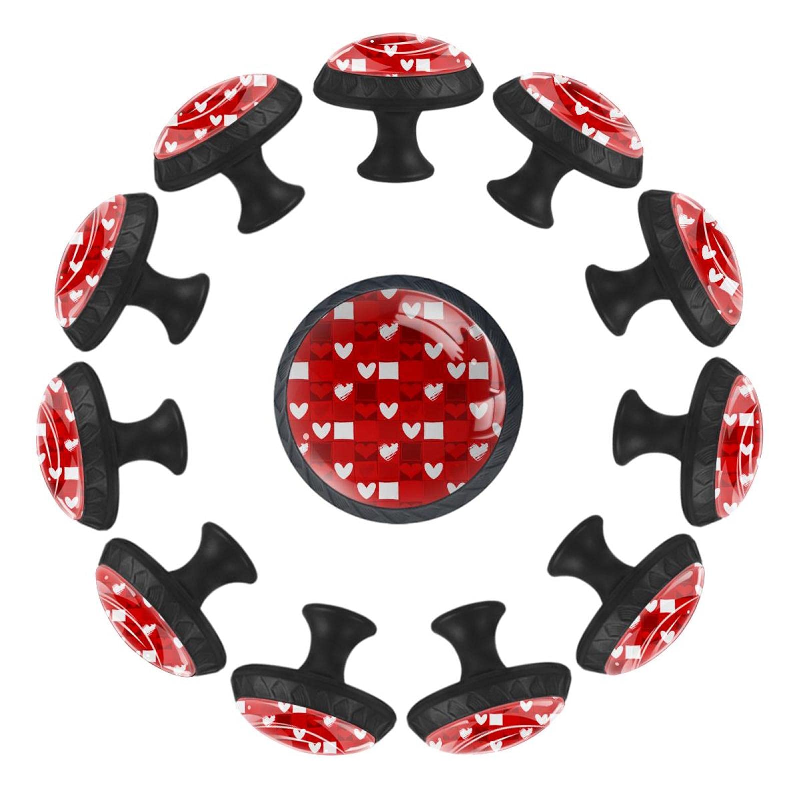 Boutons de tiroir ronds 35 mm cœur rouge pour remplacer les poignées abîmées de commode enfant