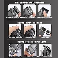 Vista 7 de Diydeg Cortadora de pelo eléctrica, luz de recarga USB, recortadora de pelo al vacío con succión automática de cabello, recortadora de pelo