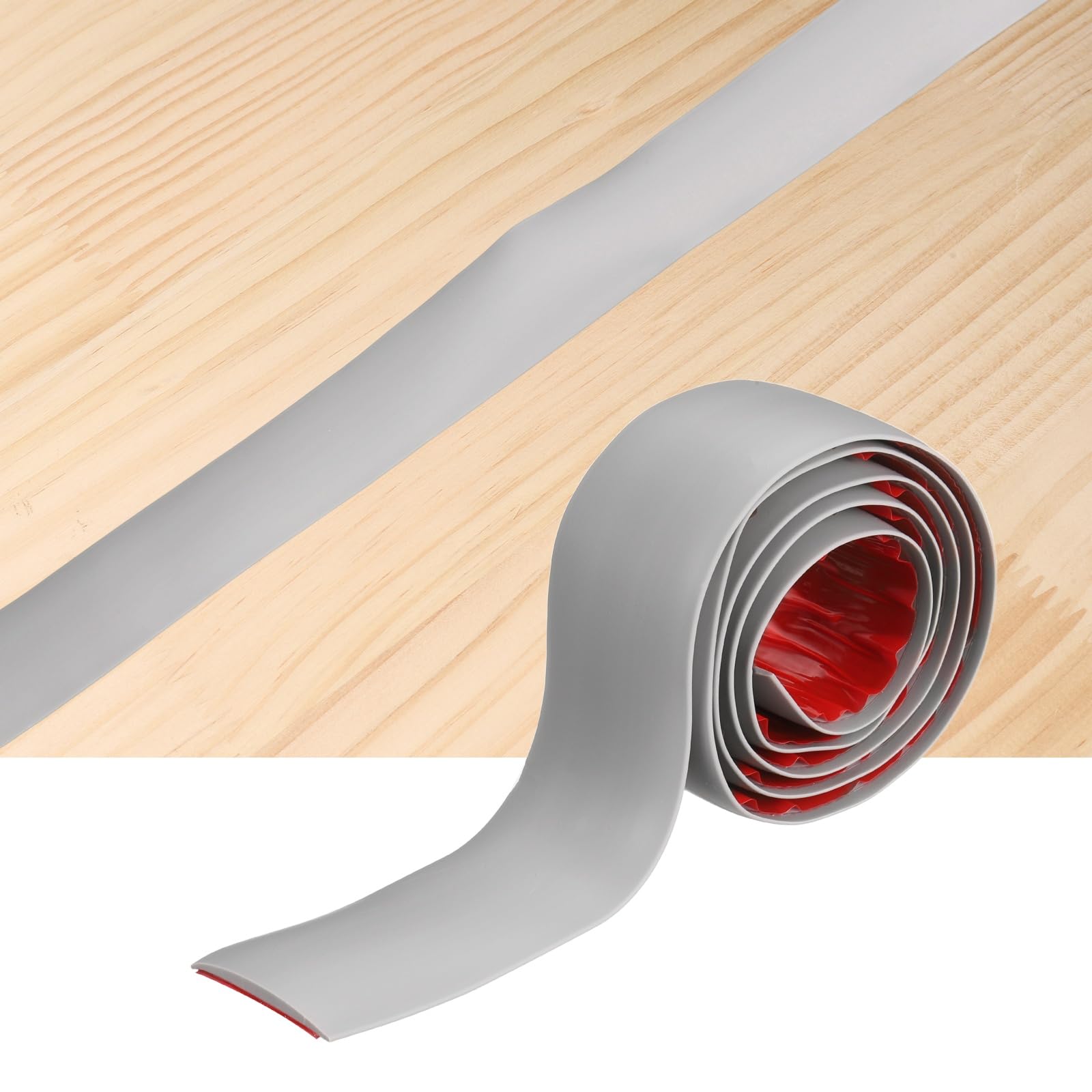 sourcing map Floor Transition Strips, 1m x 4cm(LxW) Self Adhesive Vinyl Flooring Edging Trim PVC Flooring Flat Divider Strip Cover Strips for Joining Floor Gaps, Gray — image 1