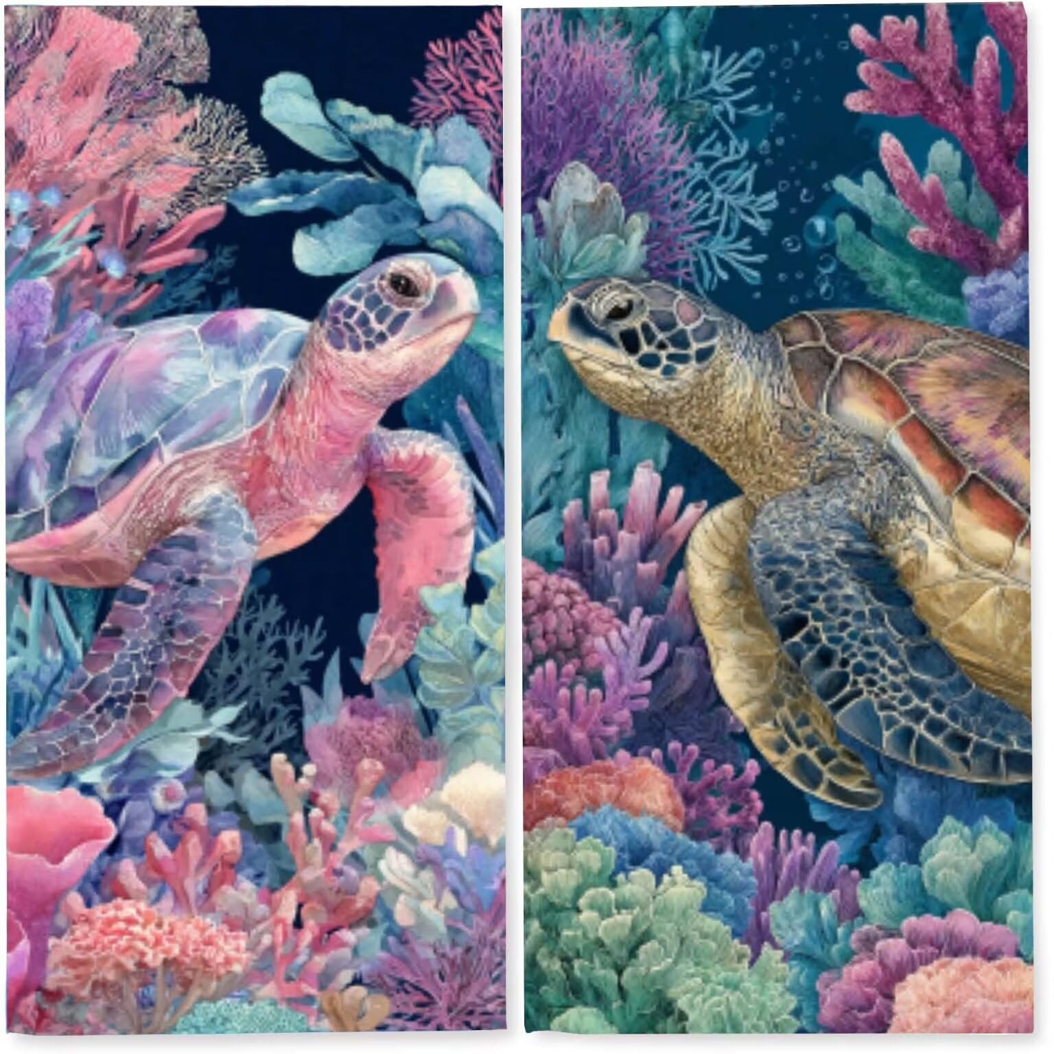 Toalla Playa Microfibra Grande Toallas de Piscina Pareos Playa Mujer Antiarena Beach Towel Grandes XXL, Ligera Toallas Viaje Secado Rápido (100x200 cm, Tortugas Marinas Del Mundo Submarino) z-1853