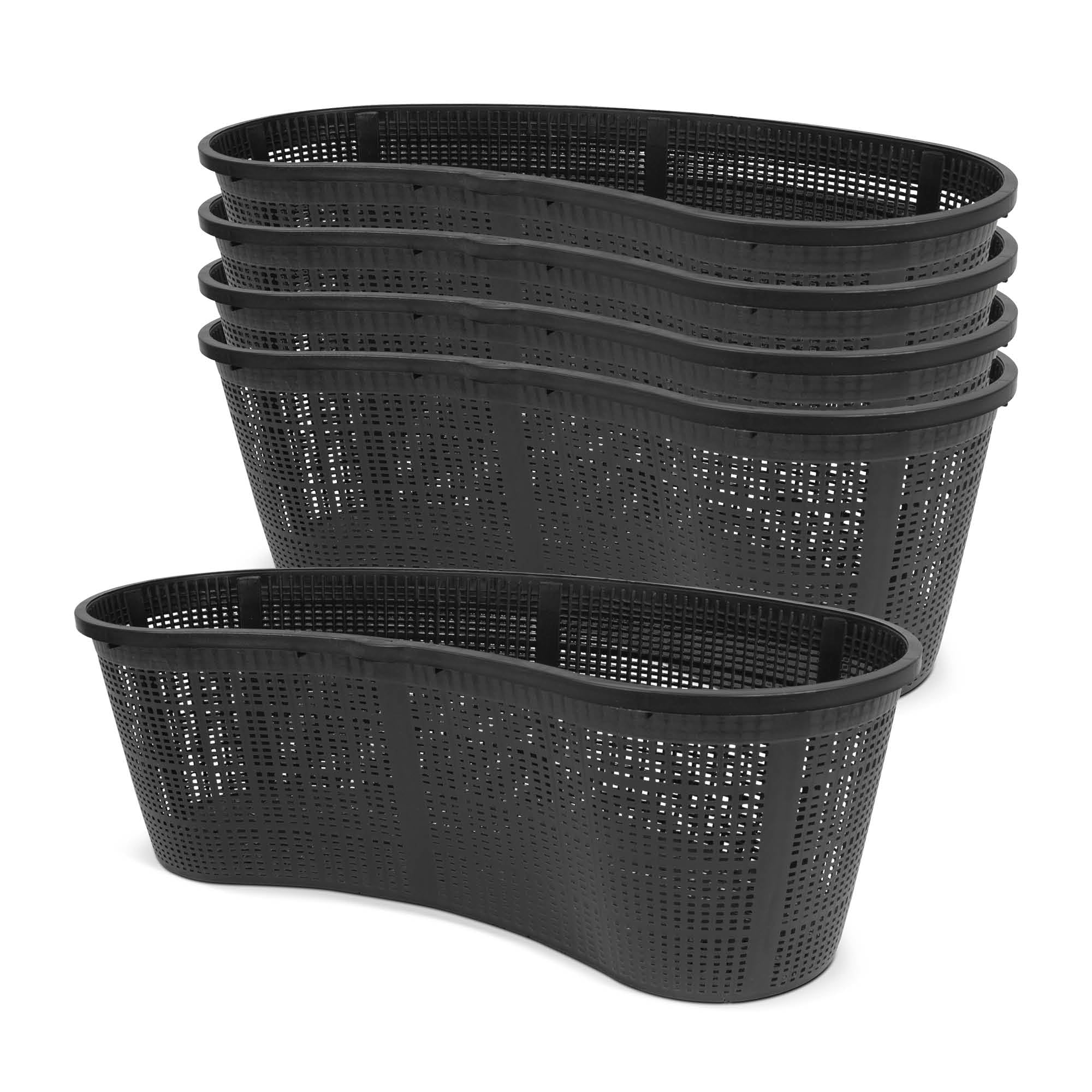 blizz-z Panier à Plantes en Forme de Rein 19 x 45 x 15 cm (Lot de 5) | Panier pour Bassin, Panier pour Plantes Aquatiques, Plantation de Bassin, Serre, Plastique résistant aux intempéries