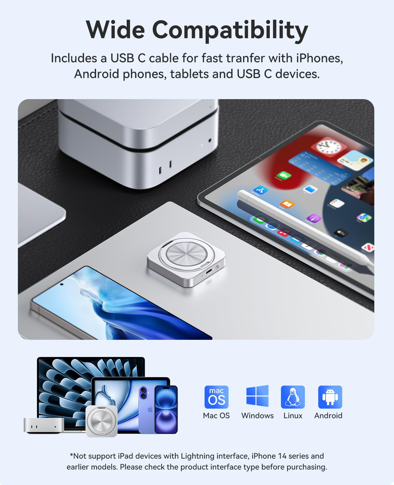 Amazon.com: ORICO 2TB Magnetic External SSD with Kickstand, Up to