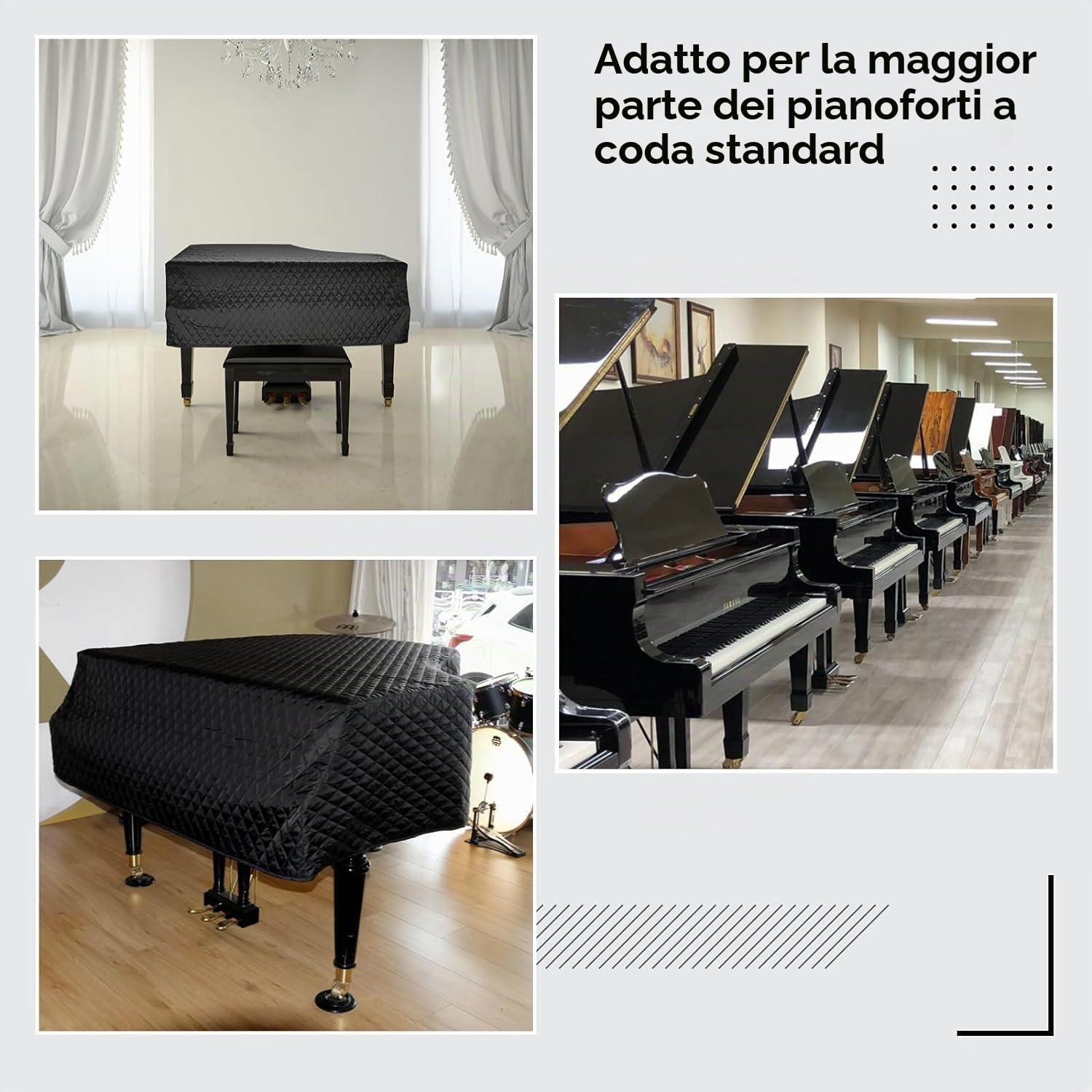 Copertura impermeabile per pianoforte a coda, Resistente all'umidità e alla polvere Copertura protettiva per pianoforte, 160cm