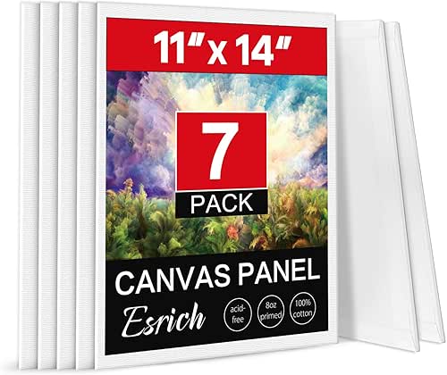 ESRICH Canvas Boards for Painting, 7 Pack Canvases for Painting