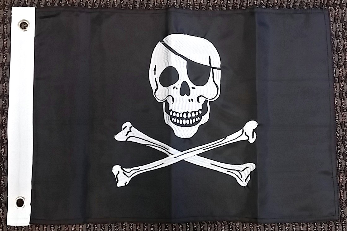 Ramsons Imports Pirate Jolly Roger Nylon Embroidered 12x18 Inch Boat Flag Skull Banner New