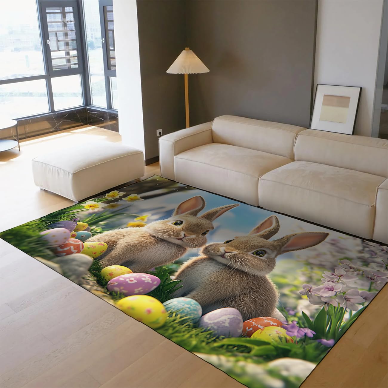 Tapis d'intérieur doux marron pour réchauffer le sol du salon
