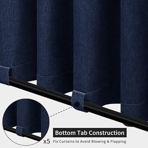 Miniatura 4 de Easy-Going Cortinas de lino para exteriores, impermeables, resistentes al viento, cortinas de privacidad suaves y gruesas para patio, cenador,