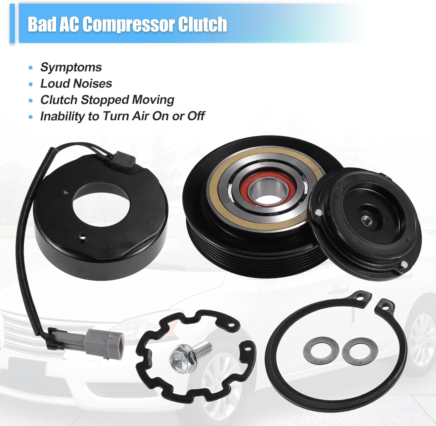 uxcell 1 Set AC Compressor Clutch Kit Replace for Chevrolet Colorado 2004-2006 4CYL 2.8L for Chevrolet Colorado 2004-2006 5CYL 3.5L