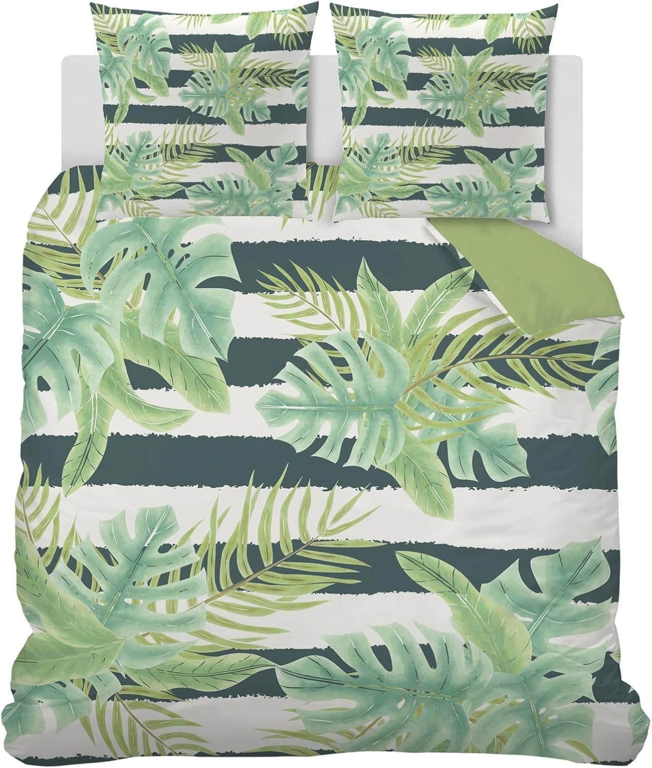 Parure de lit 200x200 cm feuille de tortue pour créer une chambre tropicale et apaisante