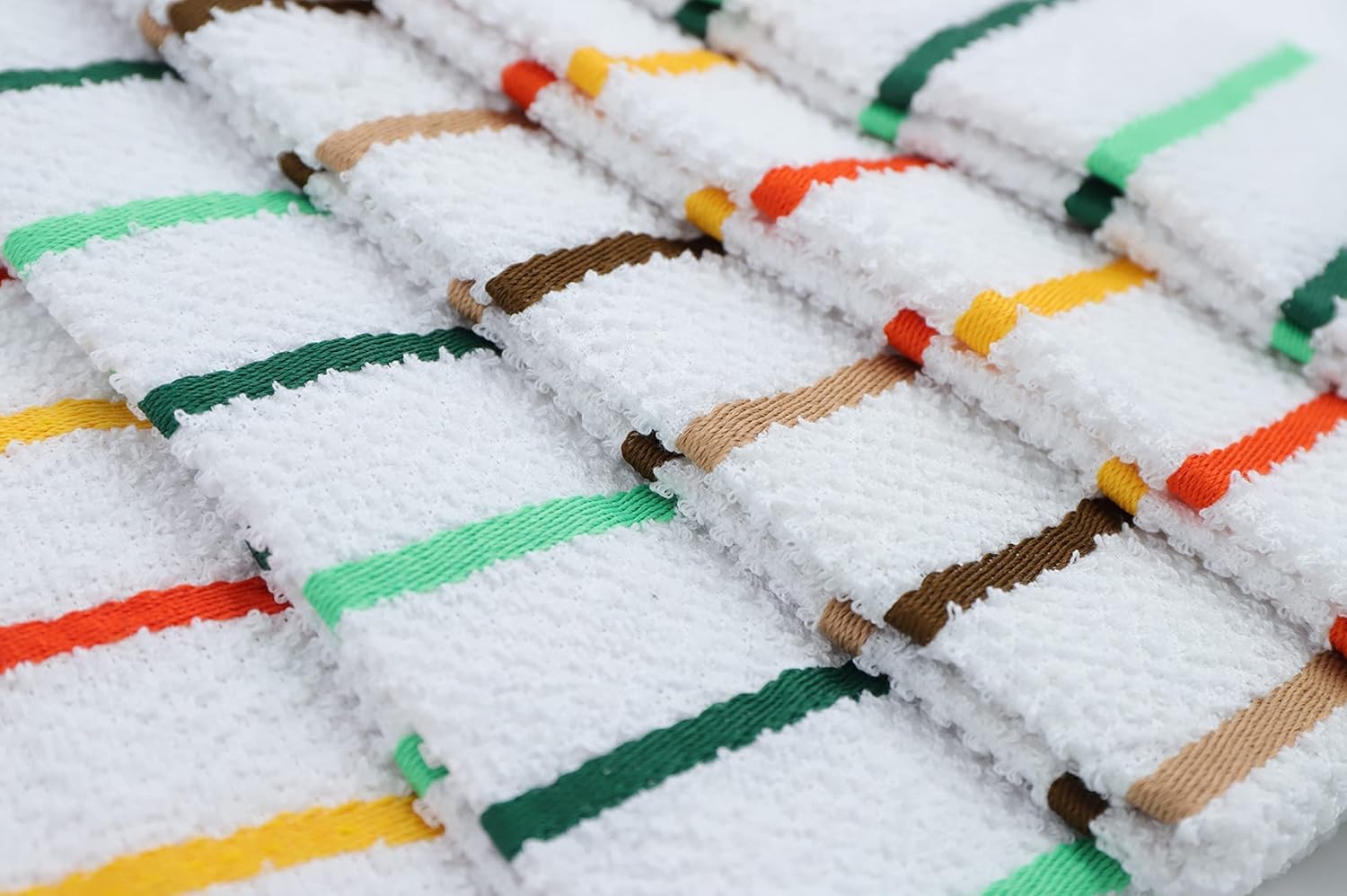 Corredocasa Set 6 Pezzi Strofinacci Cucina 100% Cotone e Morbida Spugna di Puro Cotone Assorbente e Resistente Asciugamani Asciugapiatti Ideali per Cucina Albergo e b&b 40x70 (Erika Spugna, 6)