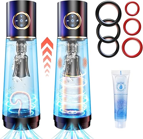 Miniatura 8 de Bomba eléctrica para pene, juguetes sexuales para adultos, ampliadora de pene para erección de hombres, extensor de agua de aire con 4 presión de