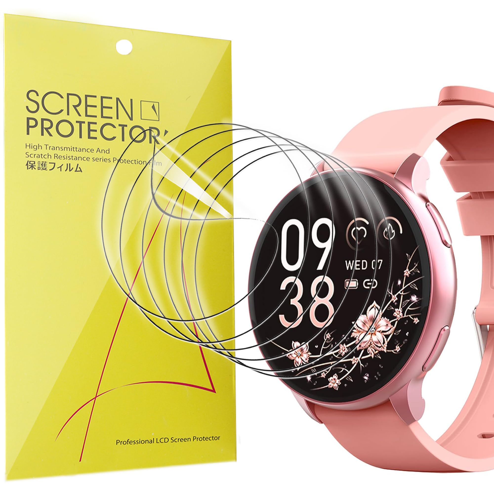 Lamshaw Pellicola protettiva compatibile con Blintok Smart Watch, [confezione da 6] pellicola trasparente in TPU a copertura completa compatibile con smartwatch Blintok da 1,28 pollici (confezione da