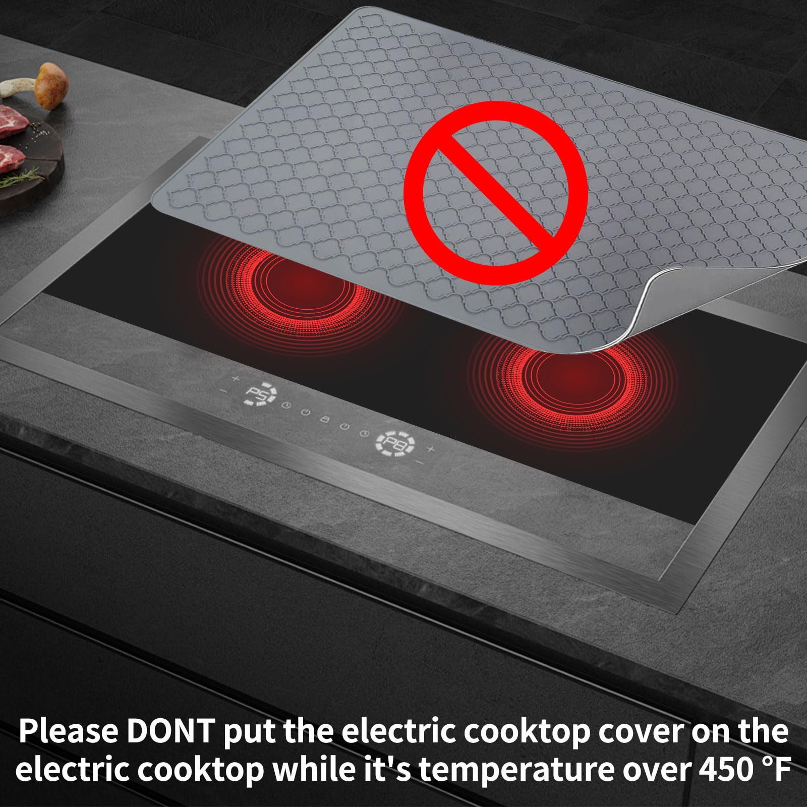 Silicone Stove Top Cover Protector Mat - Heat Resistant (446°F), 29.5x21 Inch, Prevents Scratches & Adds Counter Space