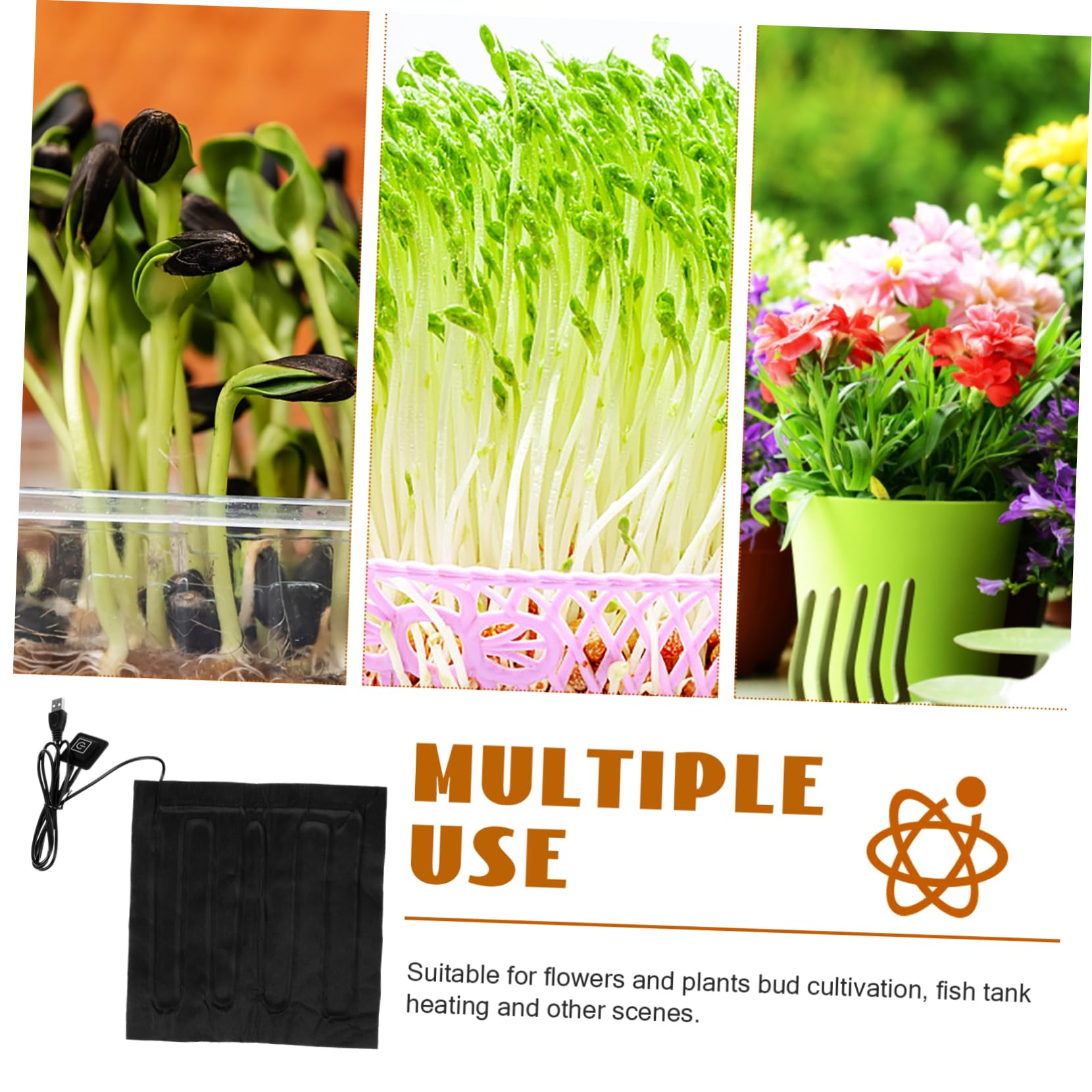 SUPVOX 4 Pz Tappetino Riscaldante Per Piantine Tampone Di Polimerizzazione Forniture Da Giardino Cuscino Riscaldante Per Fiori Più Caldo Pianta Più Calda Tappeto Vegetale Black Stoffa