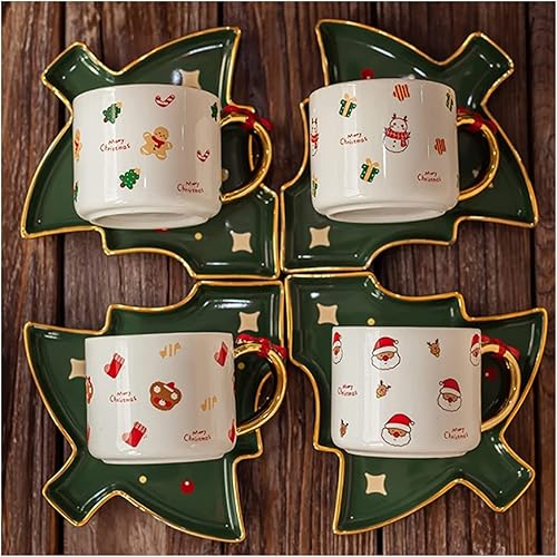 Miniatura 5 de Juego de tetera de cerámica oriental, taza de café, tazas de cerámica con platillos, tazas de té y platillos de 8 onzas con cuchara, modelado de