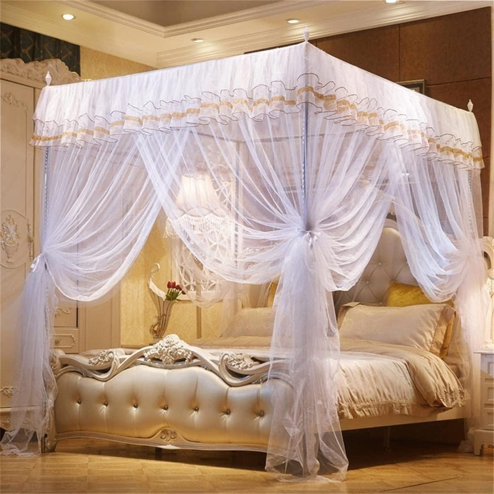 Supporto per zanzariera, Pali per Letto a baldacchino Matrimoniale e zanzariere, Supporto per zanzariera per Letto King/