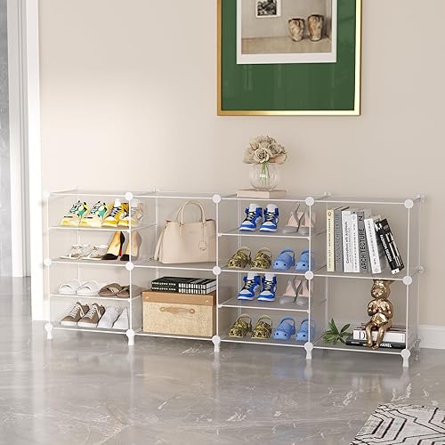 Miniatura 4 de AWTATOS Organizador de armario de 8 cubos de almacenamiento, organizadores de ropa, almacenamiento de armario, estantes apilables para armario,