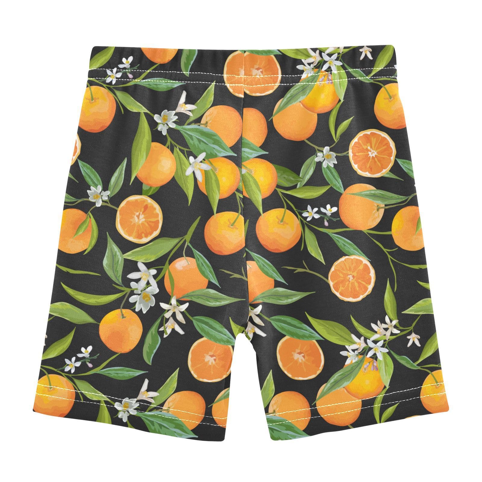 JHKKU Girls Orange Fruit Shorts Cotton Cartwheel Bike Kids Biker Under Dress Dance Short Girl Clothes 4T