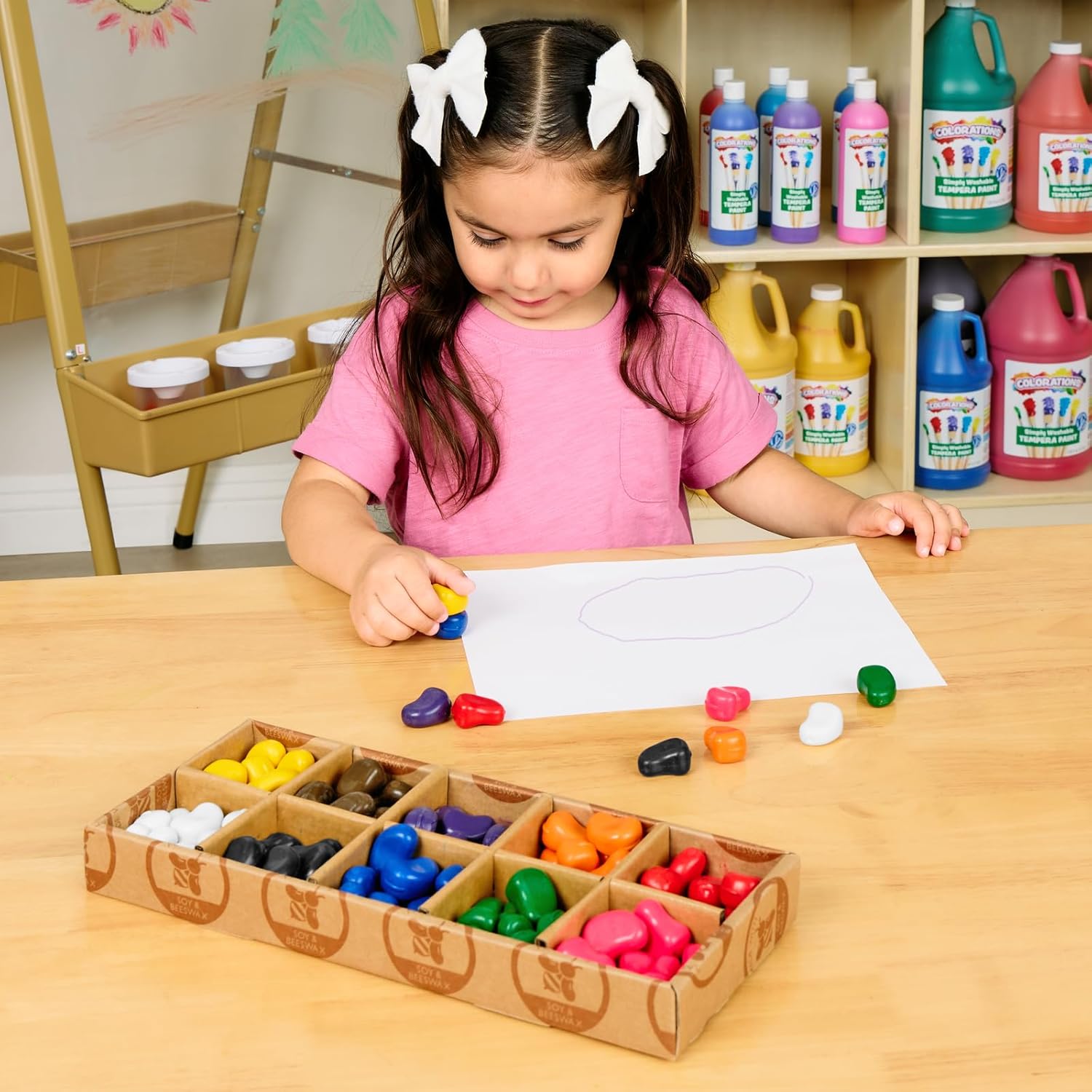 Colorations Classroom Value Pack Soy & Beeswax Bean Shaped Crayons - Set of 100