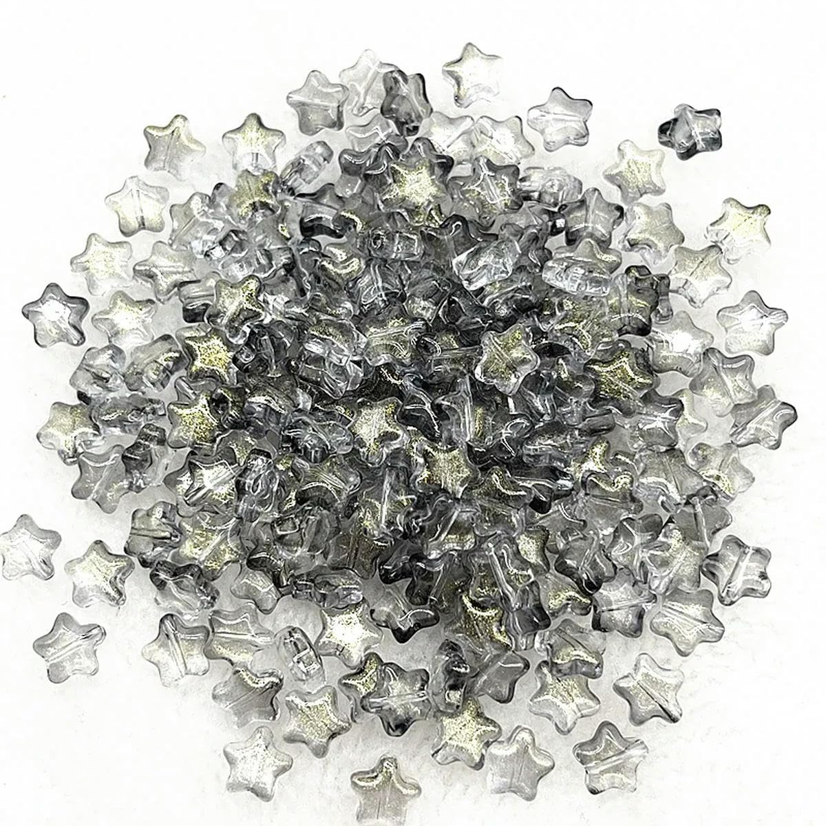 HUIOYG 30pcs 8mm Star Glass Beads Loose Spacer Bead for Jewelry Making Bracelets