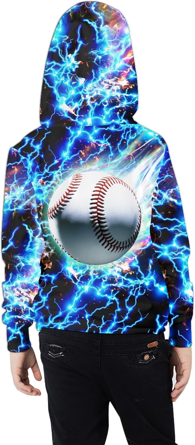 Boys Girls 3D Graphic Hoodies Cool Casual Pullover Hooded Sweatshirts With Big Pocket for Kids - Image 4