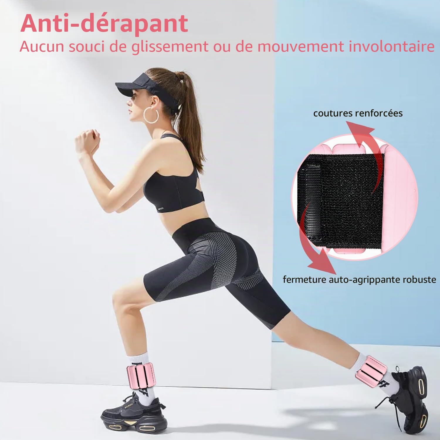 TOPESCT Lot de 2 poids réglables, poignets et chevilles, pour yoga, danse, barre, pilates, cardio, aérobic, marche