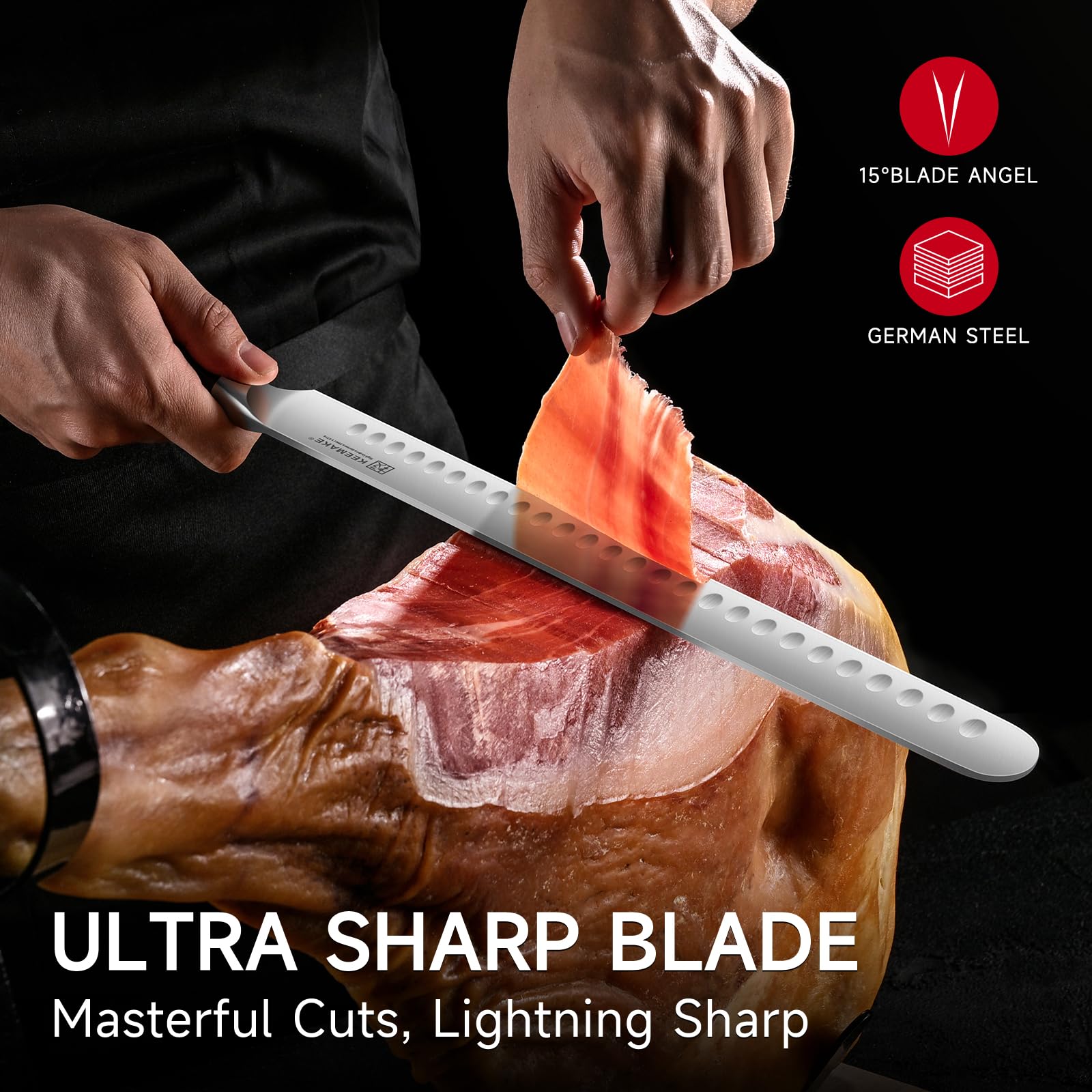 KEEMAKE Brisket Knife, 12" Carving & Slicing Knife with Ergonomic Handle — Amazon image 3