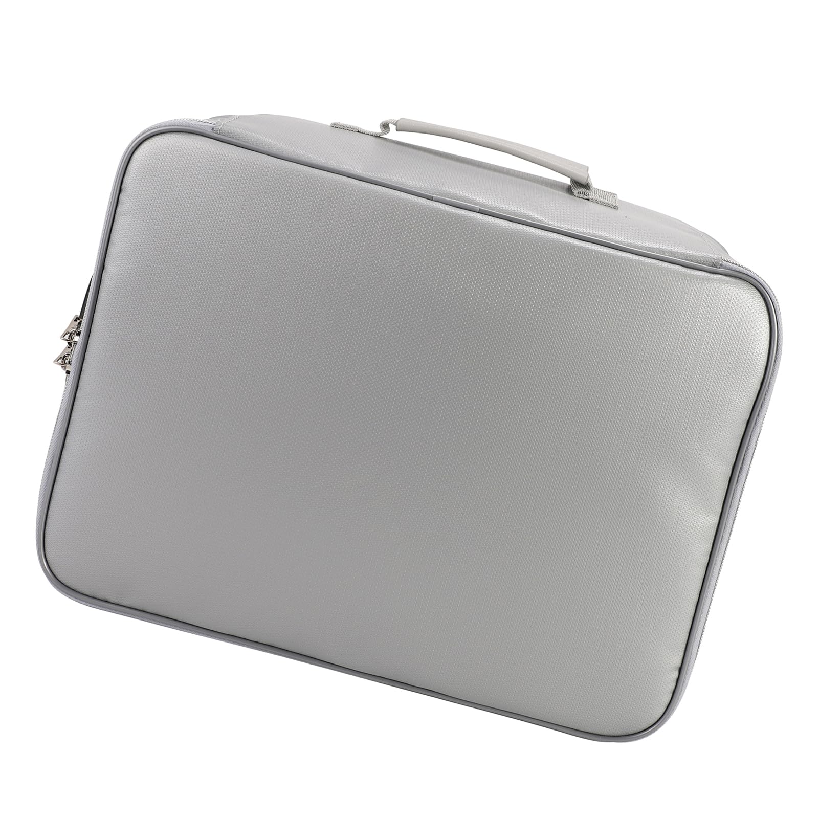 Borsa portadocumenti e organizer ignifugo con chiusura a combinazione - Custodia in fibra di vetro rivestita in silicone a doppio strato - 14,1 x 10,6 x 5,9 pollici - Custodia (Argento)